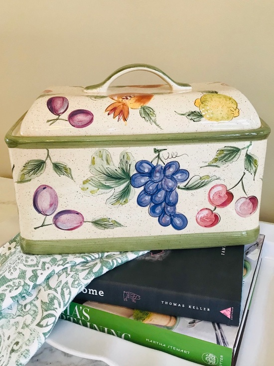 Lillian Vernon Other - GRANDMACORE 🔥 TUSCAN COUNTRY COZY VINTAGE KITCHEN FRUIT CERAMIC BREAD BOX
